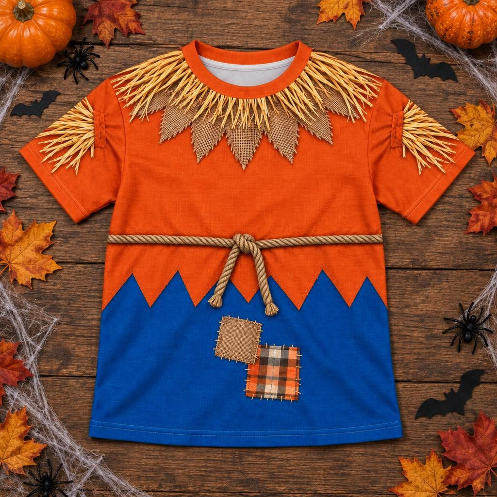 Classic Scarecrow Costume All Over Youth T Shirt Youth T-Shirts Old Glory