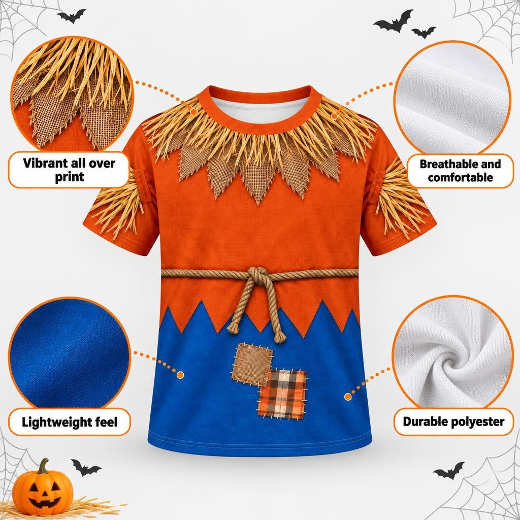Classic Scarecrow Costume All Over Youth T Shirt Youth T-Shirts Old Glory