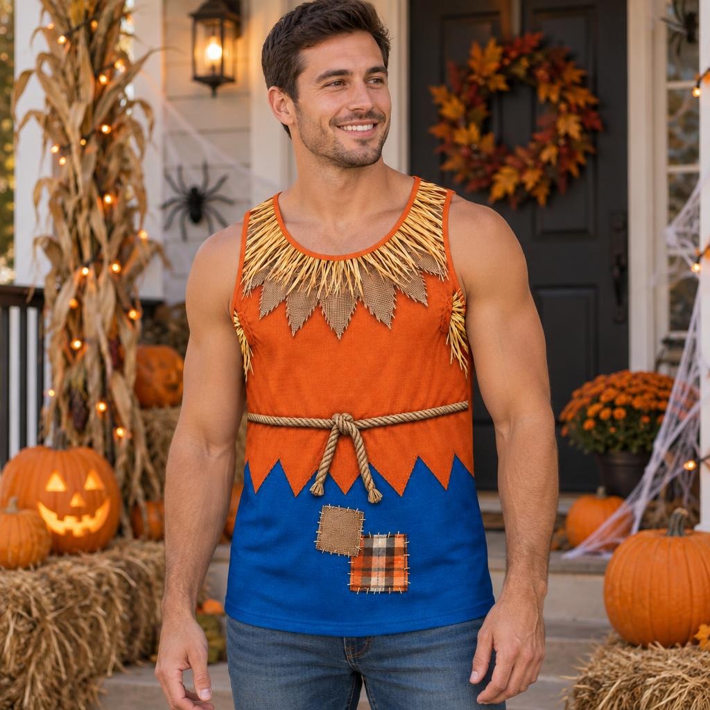 Classic Scarecrow Costume All Over Mens Tank Top Men's Tank Tops Old Glory