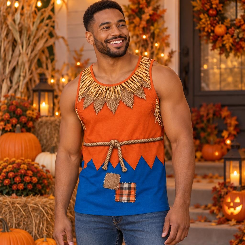 Classic Scarecrow Costume All Over Mens Tank Top Men's Tank Tops Old Glory