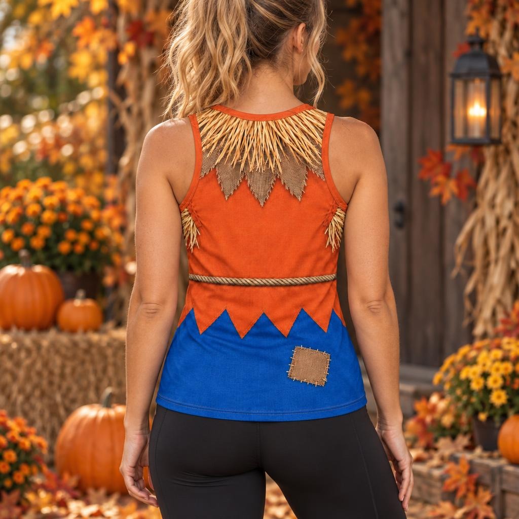 Classic Scarecrow Costume All Over Womens Work Out Tank Top Women's Tank Tops Old Glory