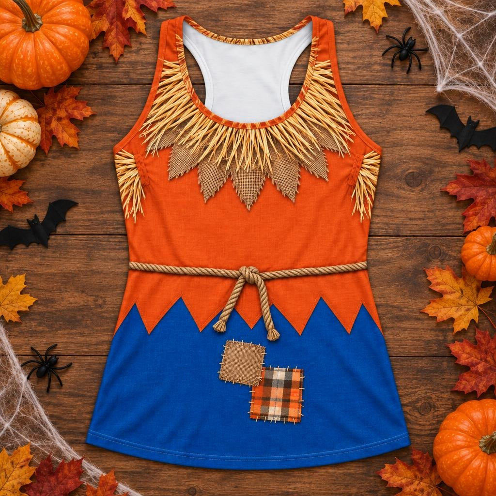 Classic Scarecrow Costume All Over Womens Work Out Tank Top Women's Tank Tops Old Glory