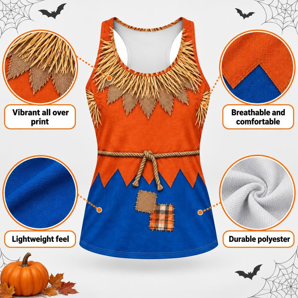 Classic Scarecrow Costume All Over Womens Work Out Tank Top Women's Tank Tops Old Glory