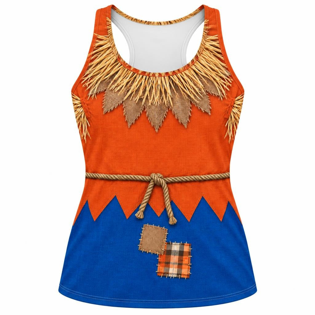 Classic Scarecrow Costume All Over Womens Work Out Tank Top Women's Tank Tops Old Glory SM Multicolor