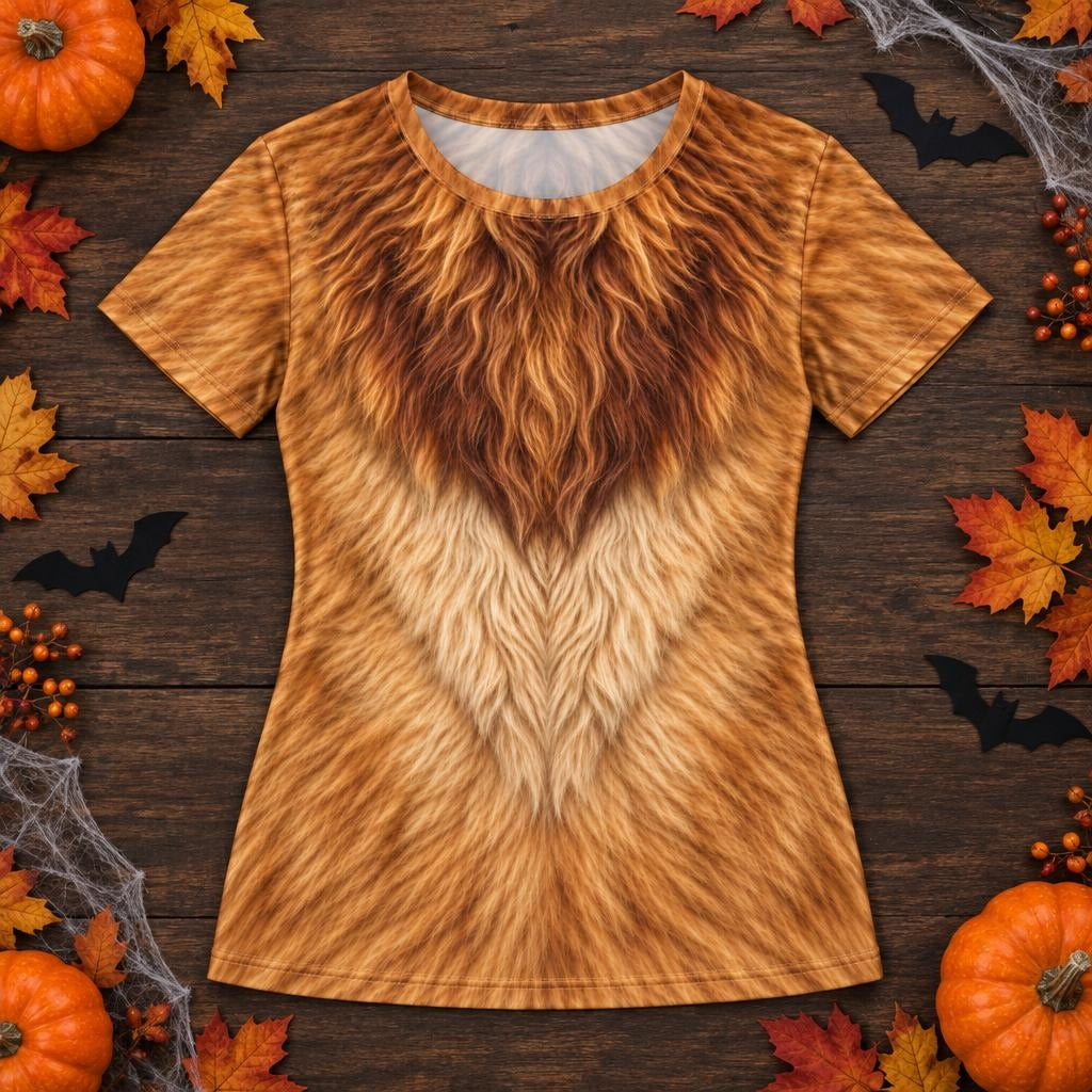 Scaredy-Cat Costume All Over Womens T Shirt Women's T-Shirts Old Glory