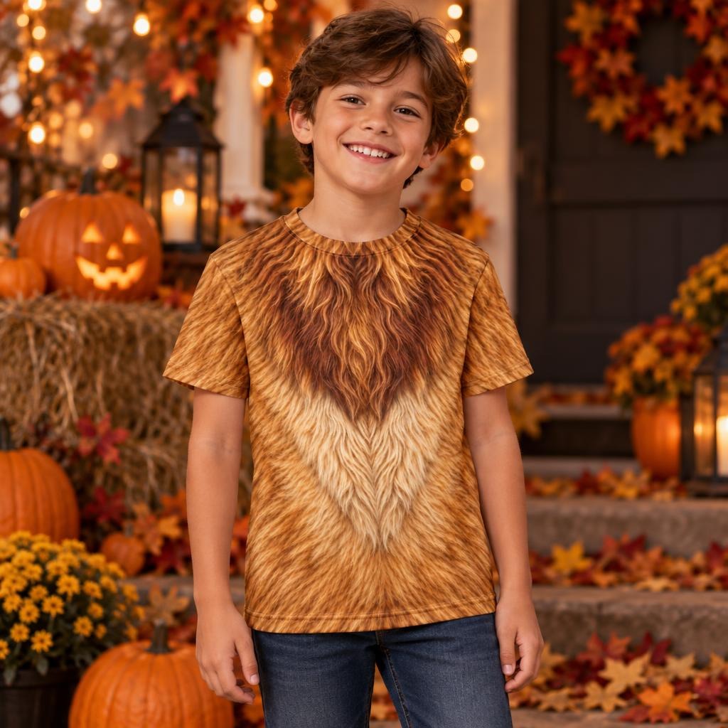 Scaredy-Cat Costume All Over Youth T Shirt Youth T-Shirts Old Glory
