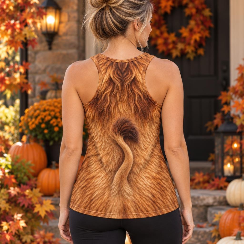 Scaredy-Cat Costume All Over Womens Work Out Tank Top Women's Tank Tops Old Glory