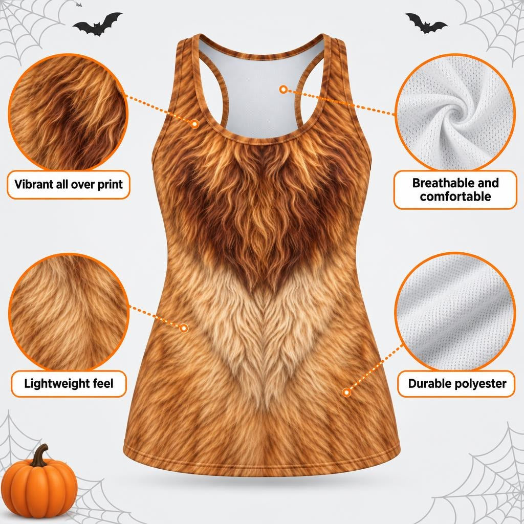Scaredy-Cat Costume All Over Womens Work Out Tank Top Women's Tank Tops Old Glory