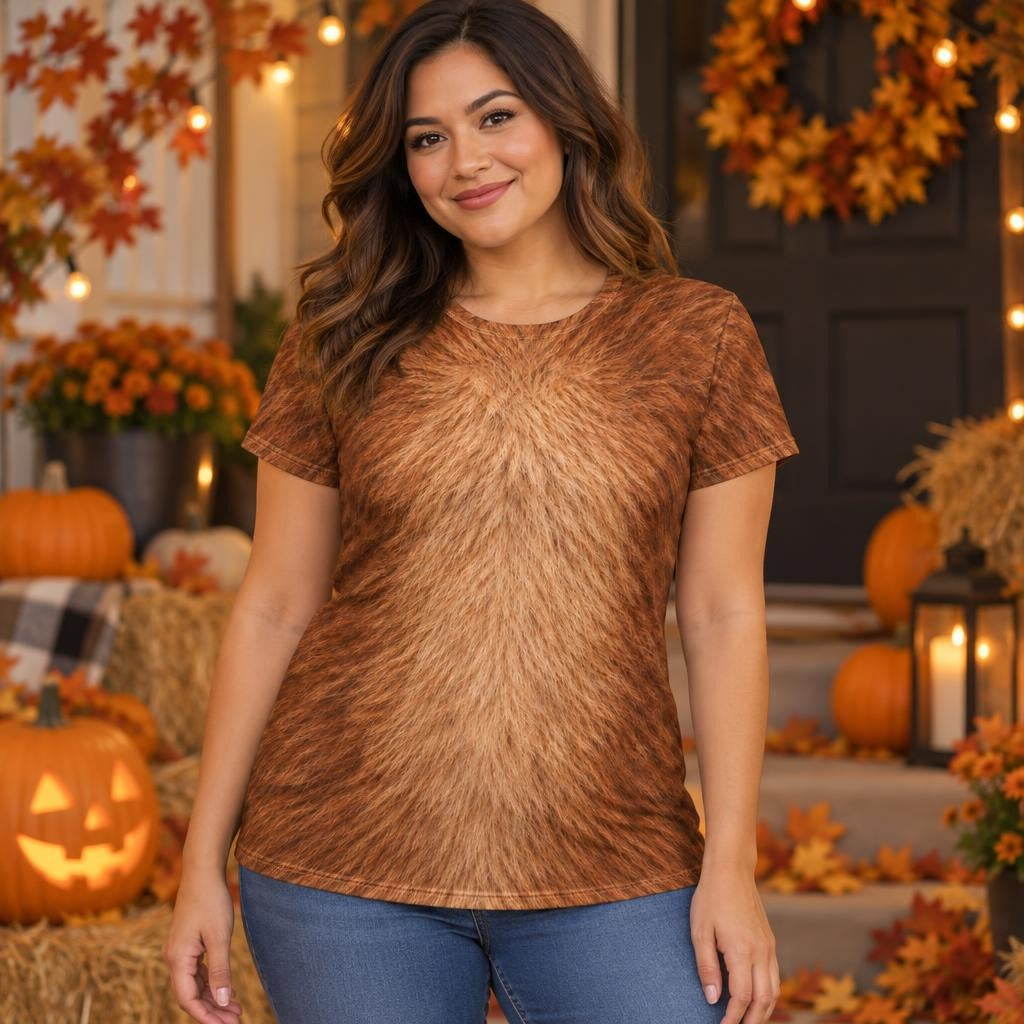Cuddly Capybara Costume All Over Womens T Shirt Women's T-Shirts Old Glory