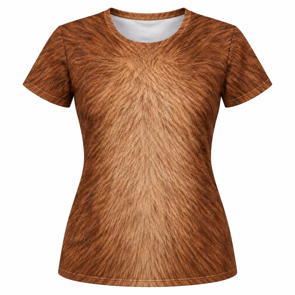 Cuddly Capybara Costume All Over Womens T Shirt Women's T-Shirts Old Glory SM Multicolor