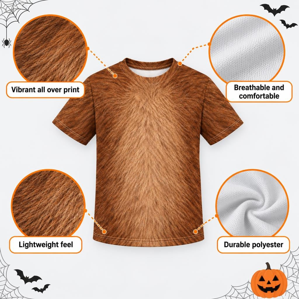 Cuddly Capybara Costume All Over Youth T Shirt Youth T-Shirts Old Glory