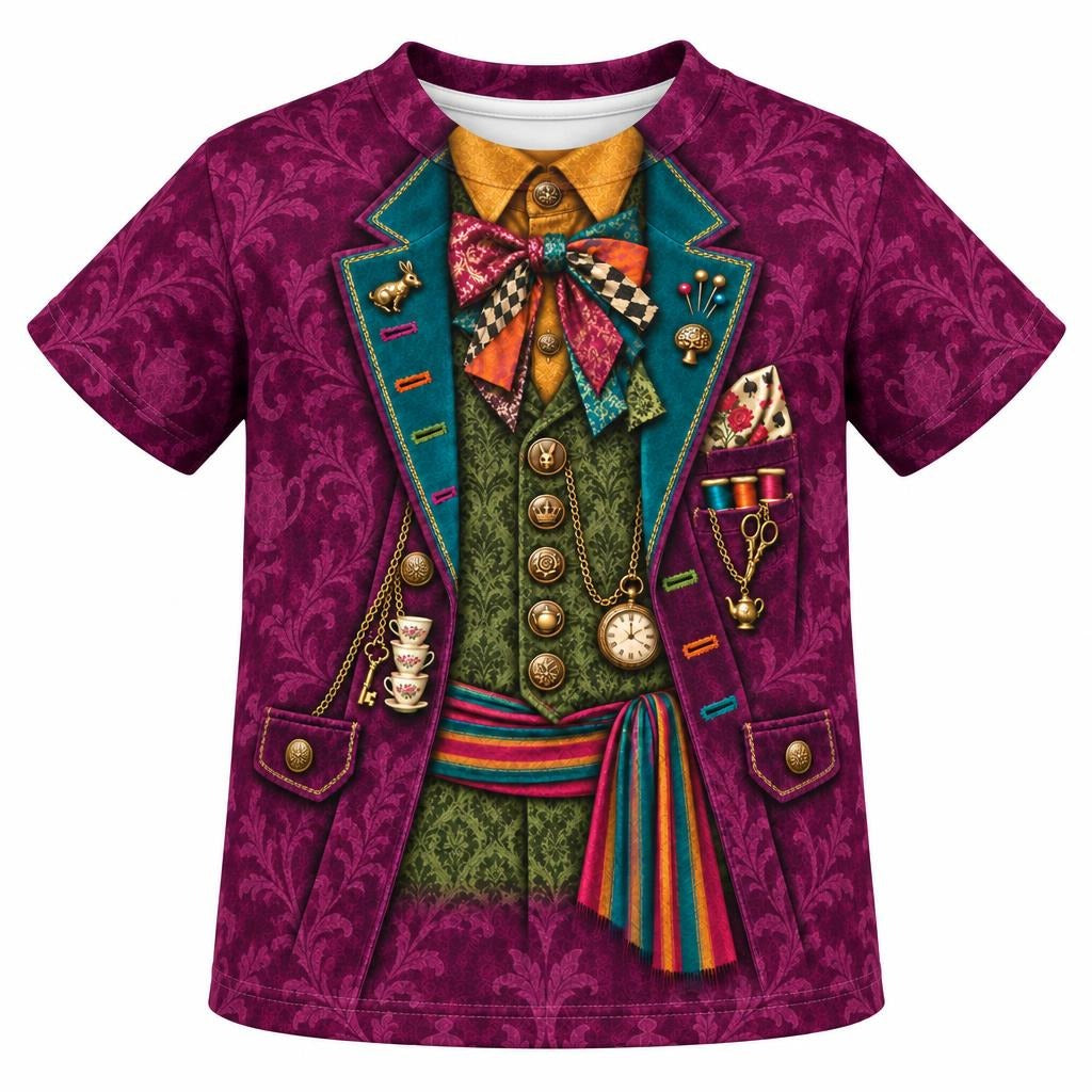 Crazy Mad Hatter Costume All Over Toddler T Shirt Toddler T-Shirts Old Glory 2T Multicolor