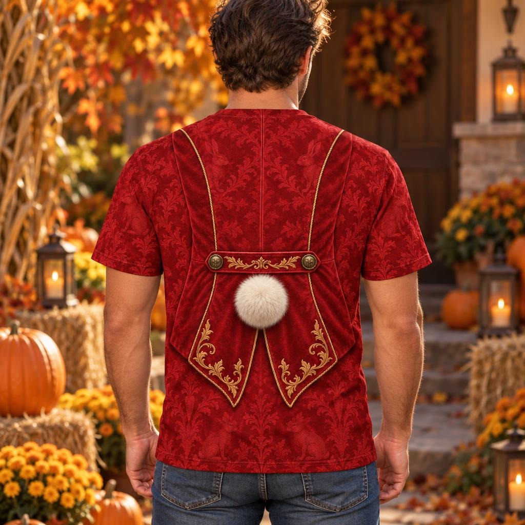 Rushed for Time Rabbit Costume All Over Mens T Shirt Men's T-Shirts Old Glory