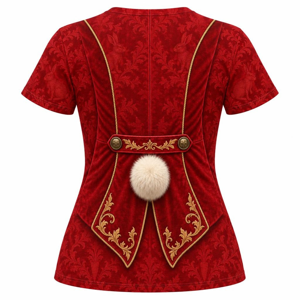 Rushed for Time Rabbit Costume All Over Womens T Shirt Women's T-Shirts Old Glory