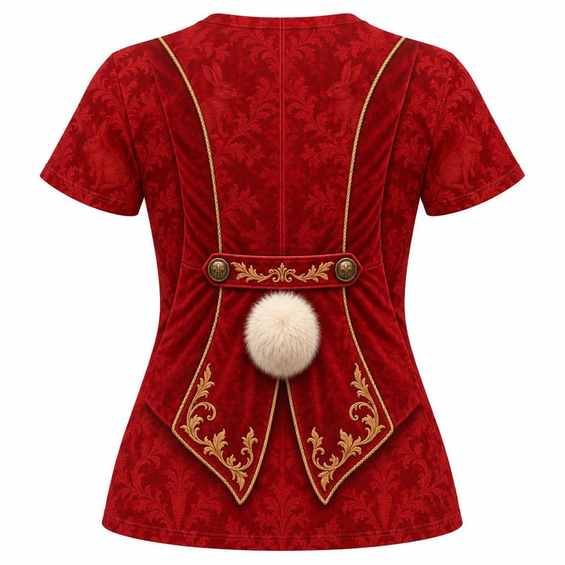 Rushed for Time Rabbit Costume All Over Womens T Shirt Women's T-Shirts Old Glory