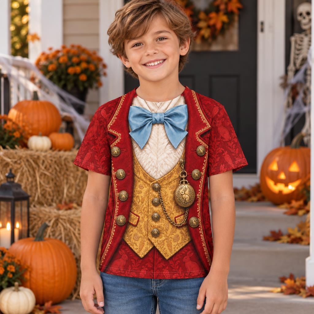 Rushed for Time Rabbit Costume All Over Youth T Shirt Youth T-Shirts Old Glory