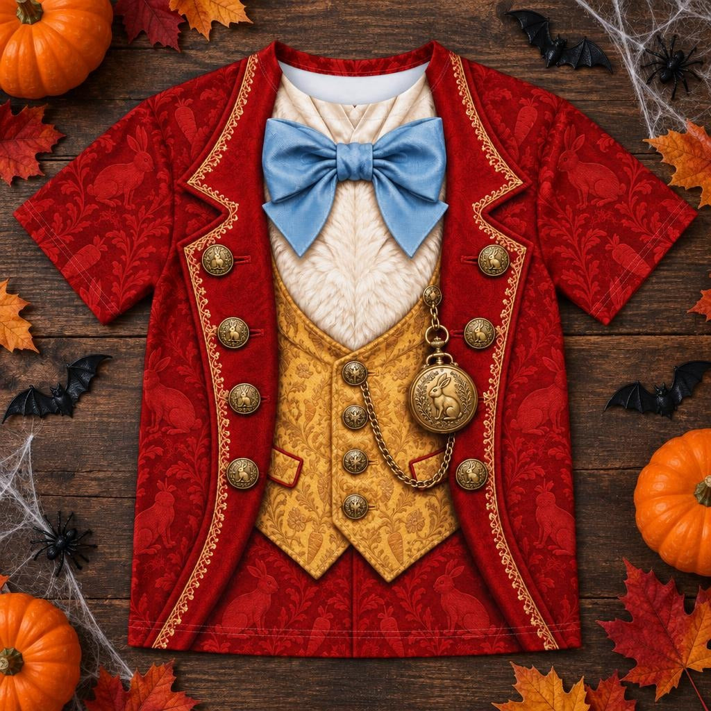 Rushed for Time Rabbit Costume All Over Youth T Shirt Youth T-Shirts Old Glory