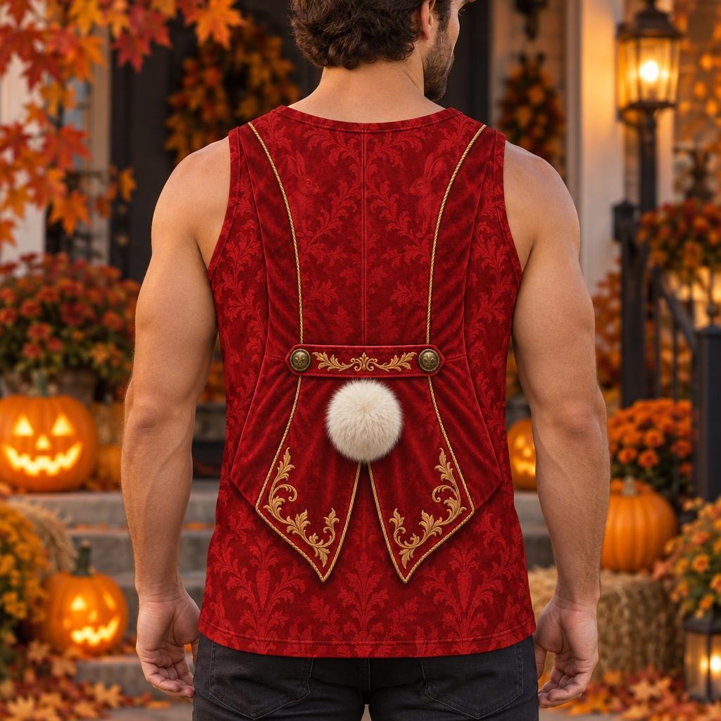 Rushed for Time Rabbit Costume All Over Mens Tank Top Men's Tank Tops Old Glory
