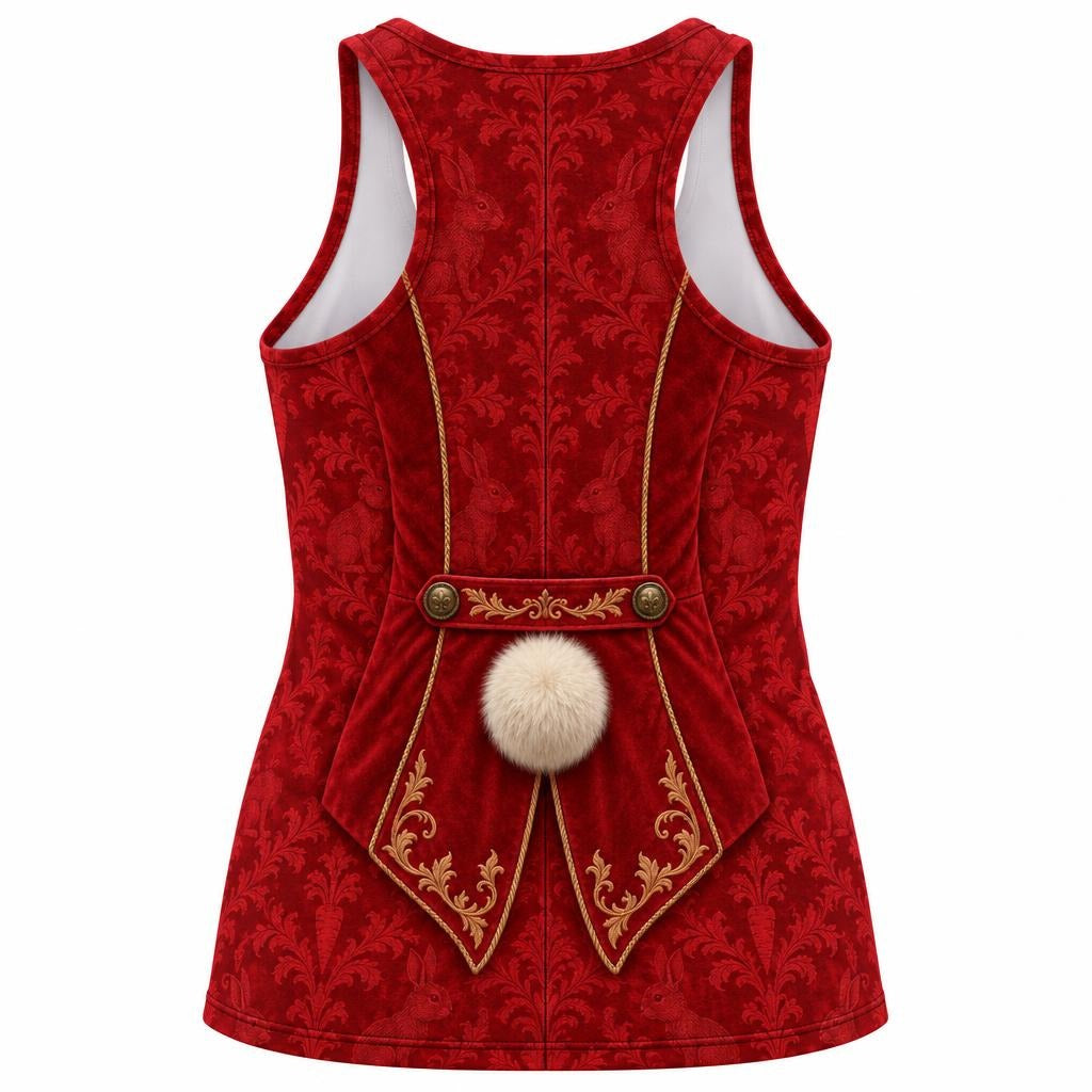 Rushed for Time Rabbit Costume All Over Womens Work Out Tank Top Women's Tank Tops Old Glory