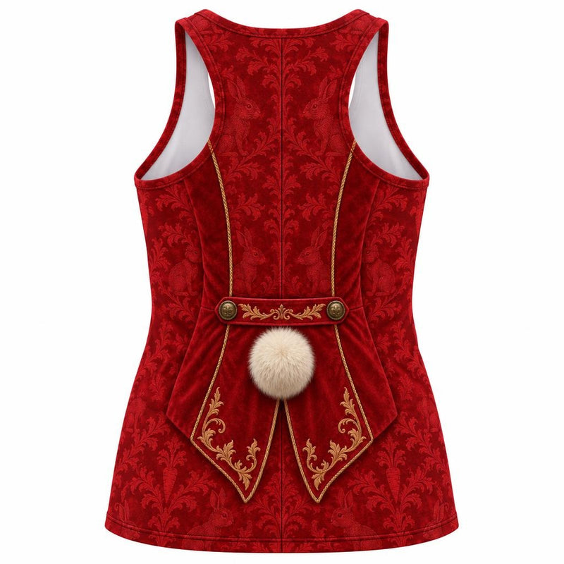Rushed for Time Rabbit Costume All Over Womens Work Out Tank Top Women's Tank Tops Old Glory