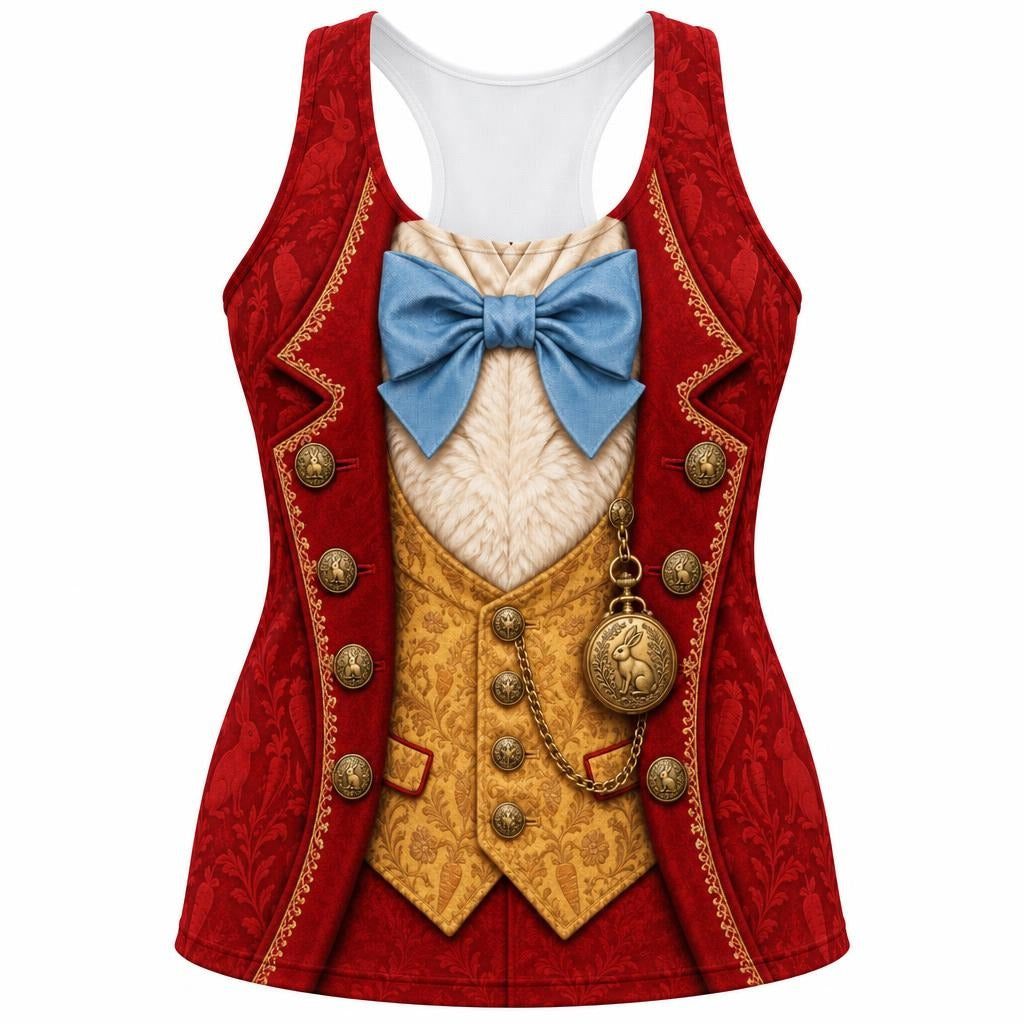 Rushed for Time Rabbit Costume All Over Womens Work Out Tank Top Women's Tank Tops Old Glory SM Multicolor