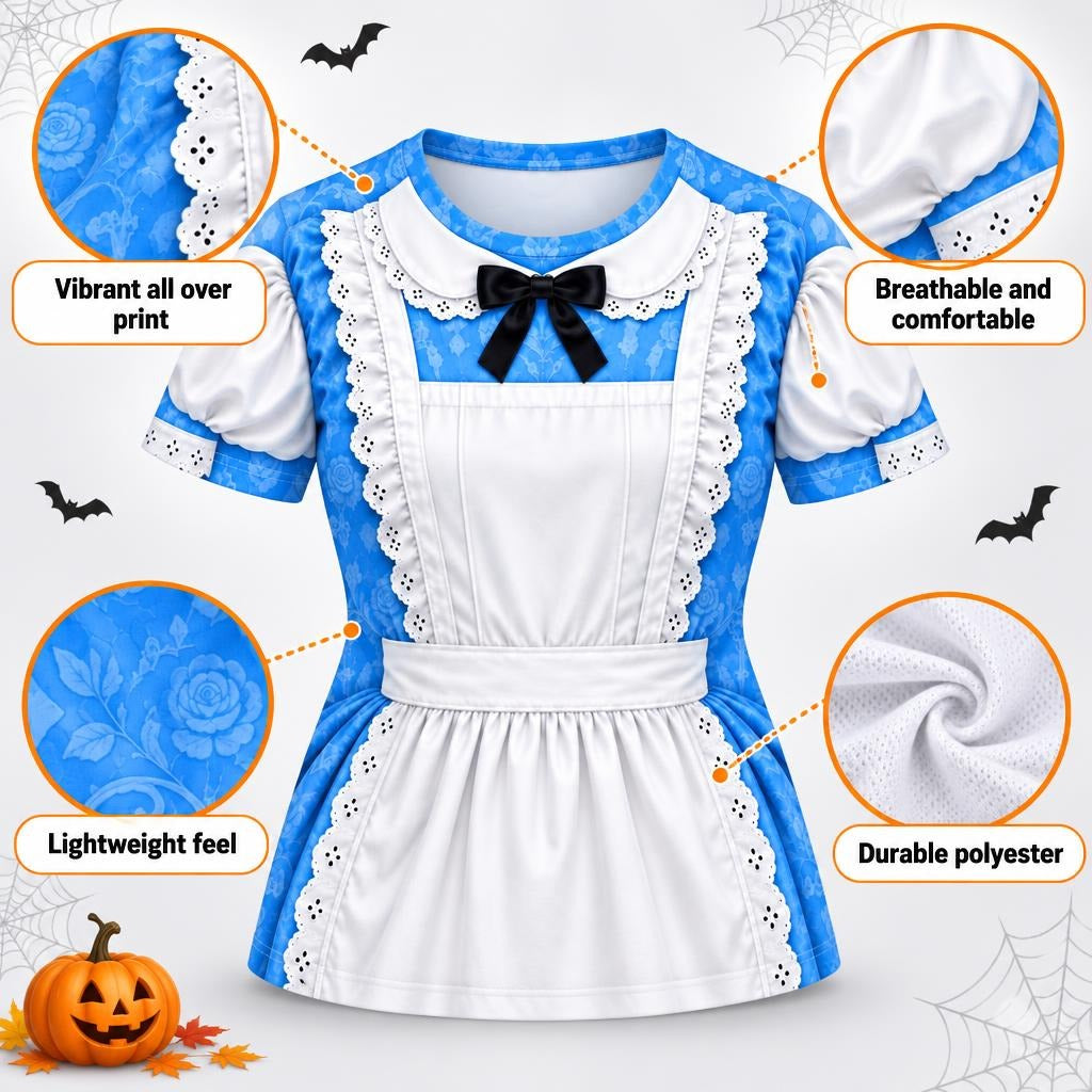Adventurous Alice Costume All Over Womens T Shirt Women's T-Shirts Old Glory