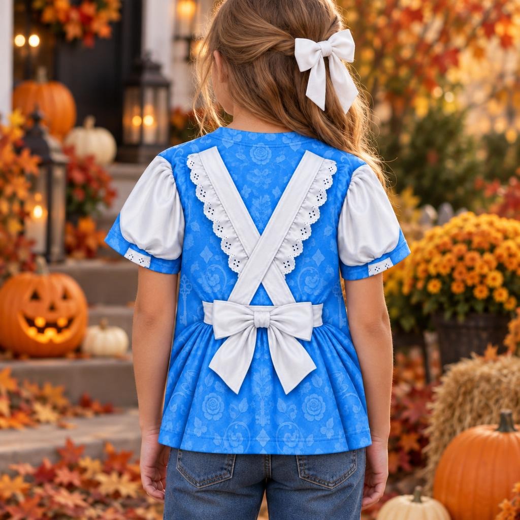 Adventurous Alice Costume All Over Youth T Shirt Youth T-Shirts Old Glory