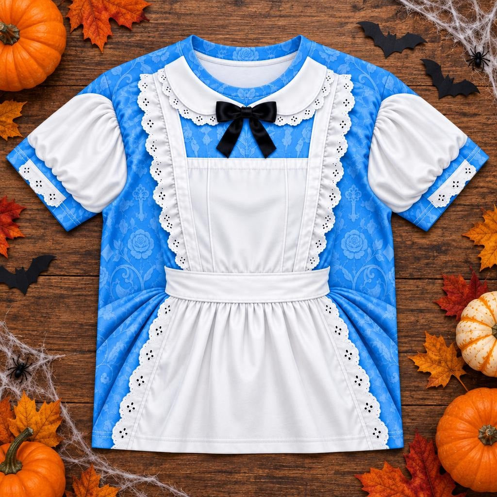 Adventurous Alice Costume All Over Youth T Shirt Youth T-Shirts Old Glory