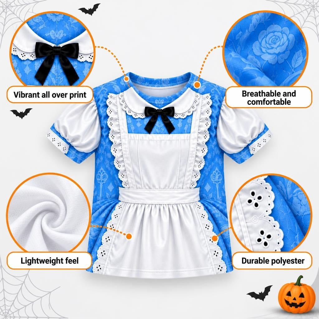 Adventurous Alice Costume All Over Toddler T Shirt Toddler T-Shirts Old Glory