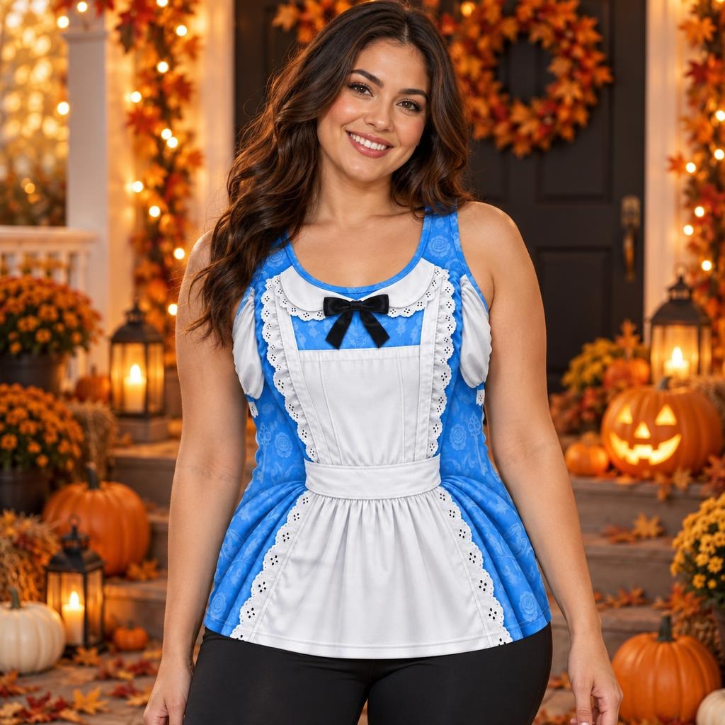 Adventurous Alice Costume All Over Womens Work Out Tank Top Women's Tank Tops Old Glory