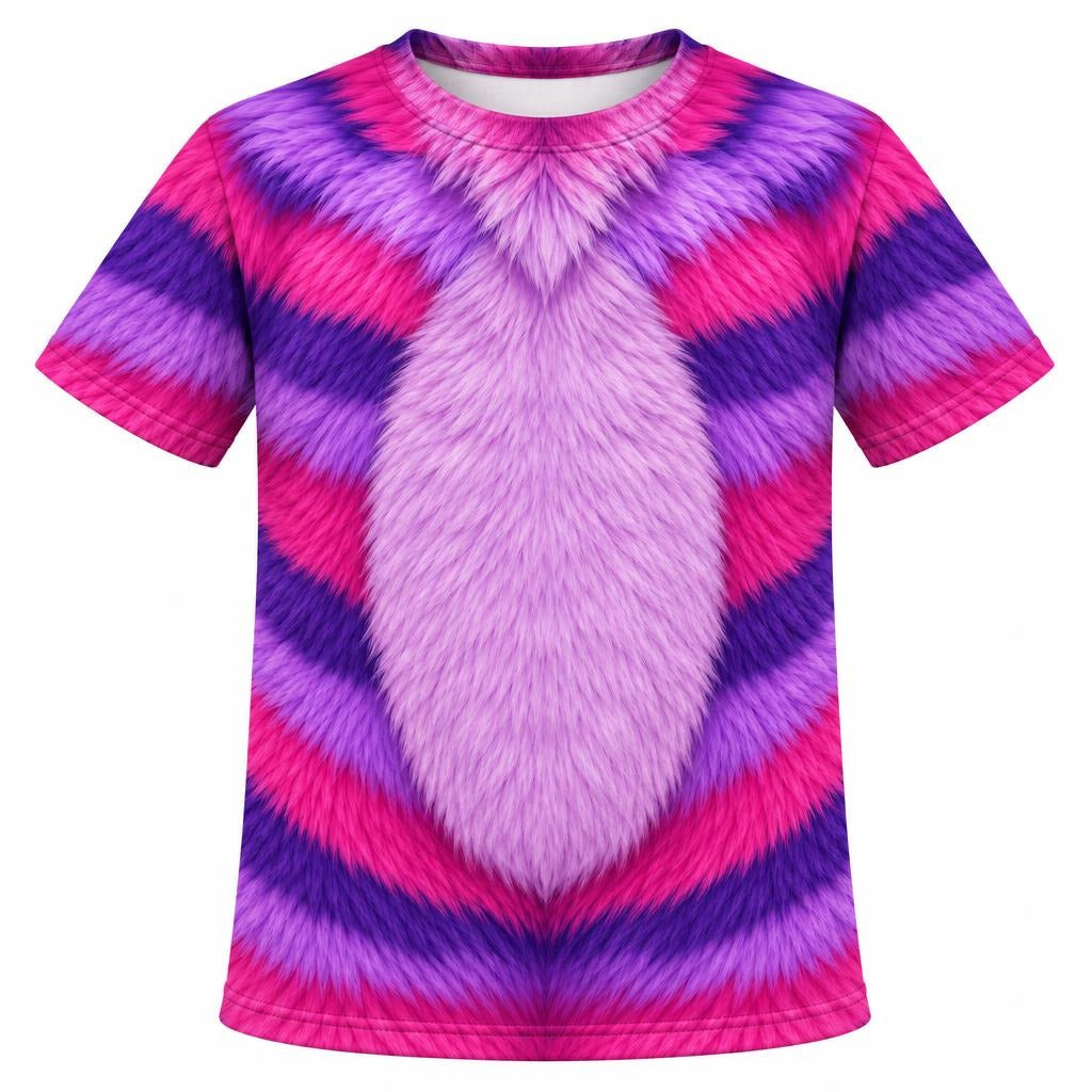 Curious Striped Cat Costume All Over Youth T Shirt Youth T-Shirts Old Glory YSM Multicolor