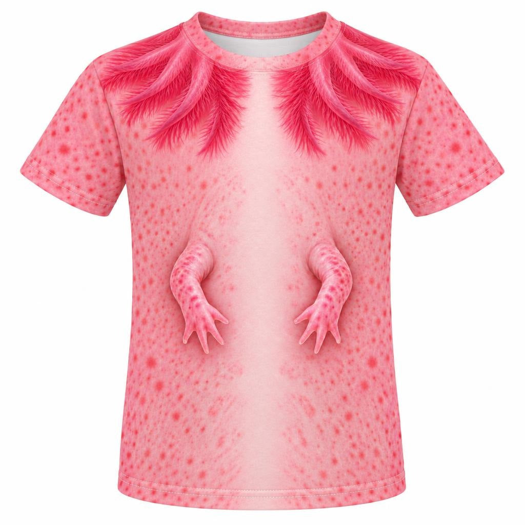 Cute Pink Axolotl Costume All Over Youth T Shirt Youth T-Shirts Old Glory YSM Multicolor