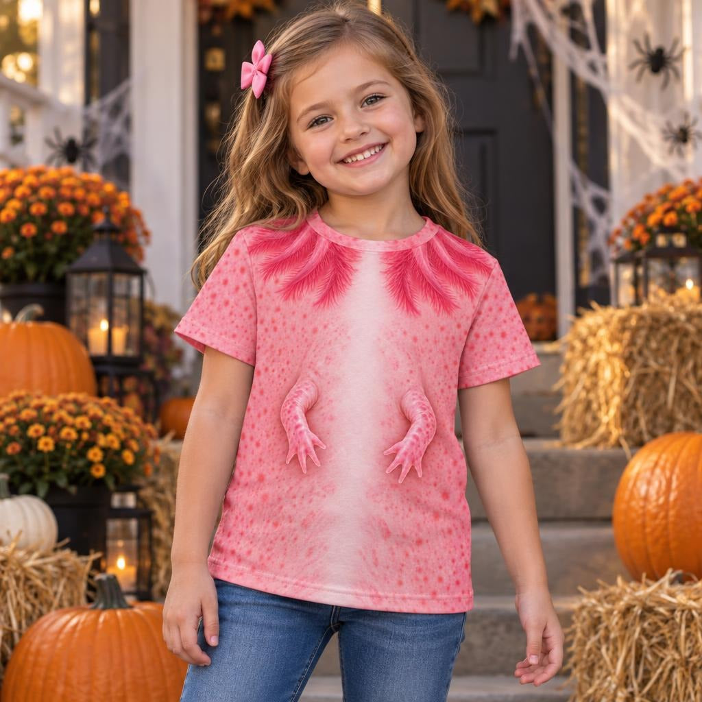 Cute Pink Axolotl Costume All Over Toddler T Shirt Toddler T-Shirts Old Glory