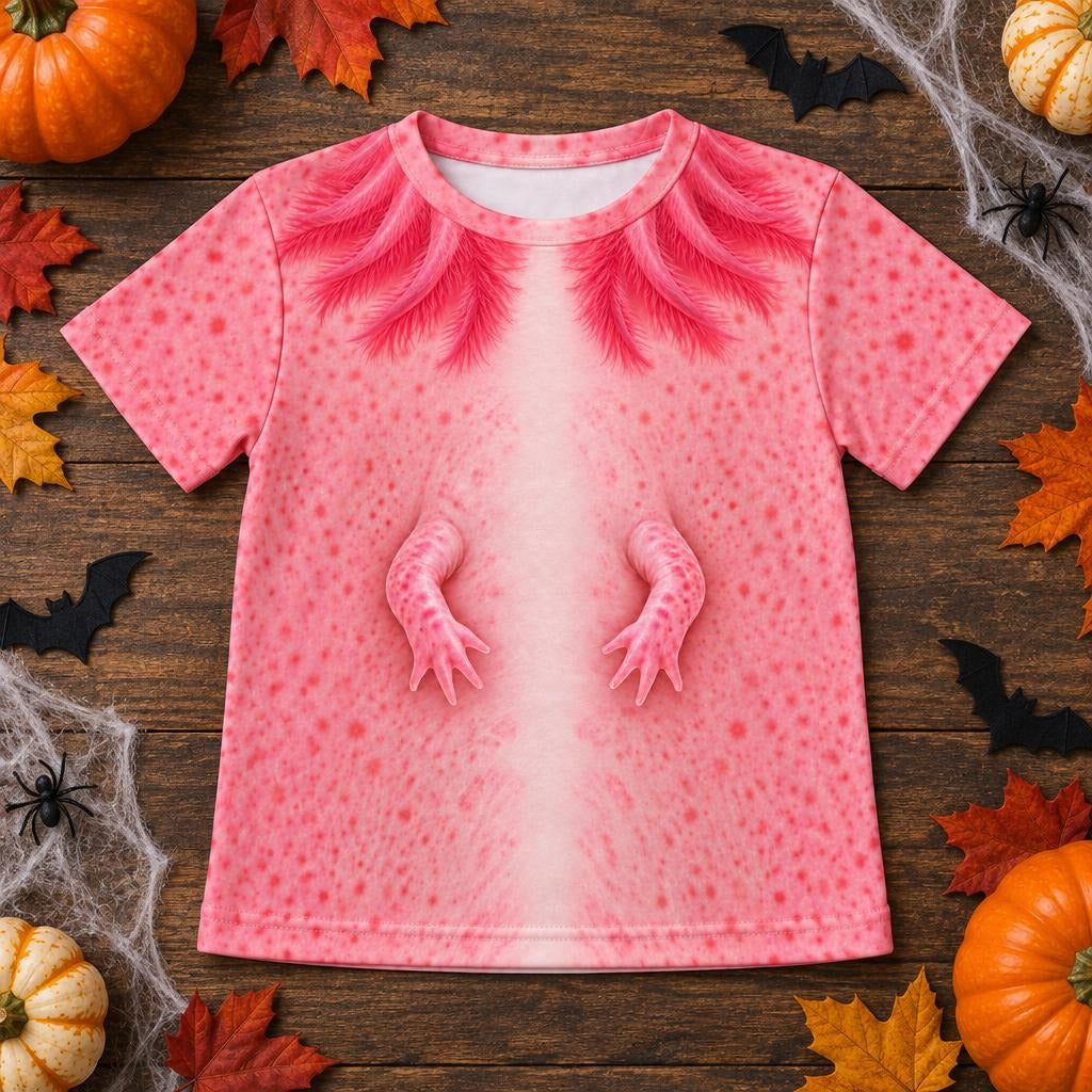 Cute Pink Axolotl Costume All Over Toddler T Shirt Toddler T-Shirts Old Glory