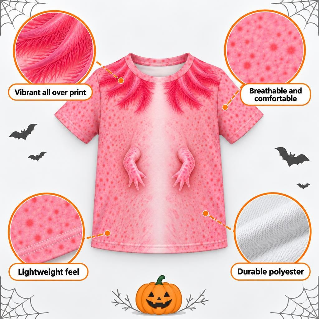 Cute Pink Axolotl Costume All Over Toddler T Shirt Toddler T-Shirts Old Glory