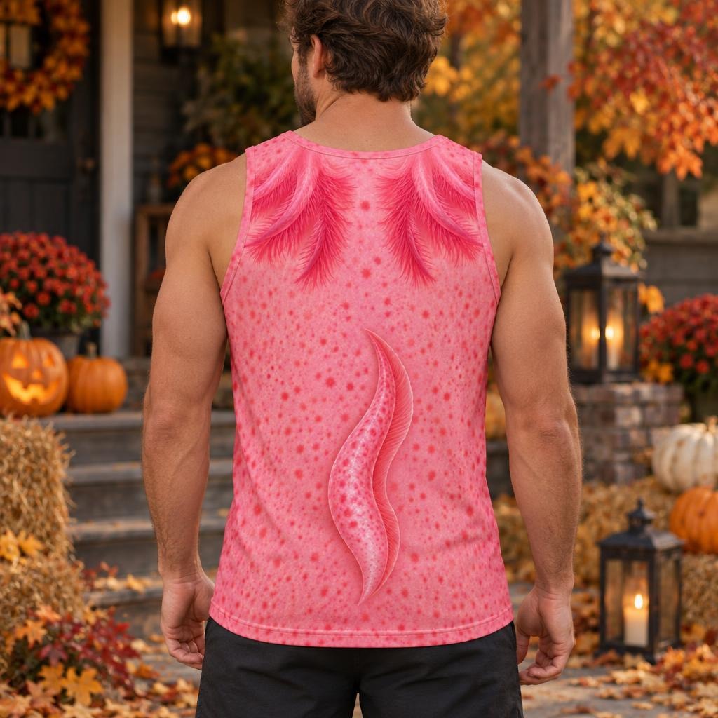 Cute Pink Axolotl Costume All Over Mens Tank Top Men's Tank Tops Old Glory