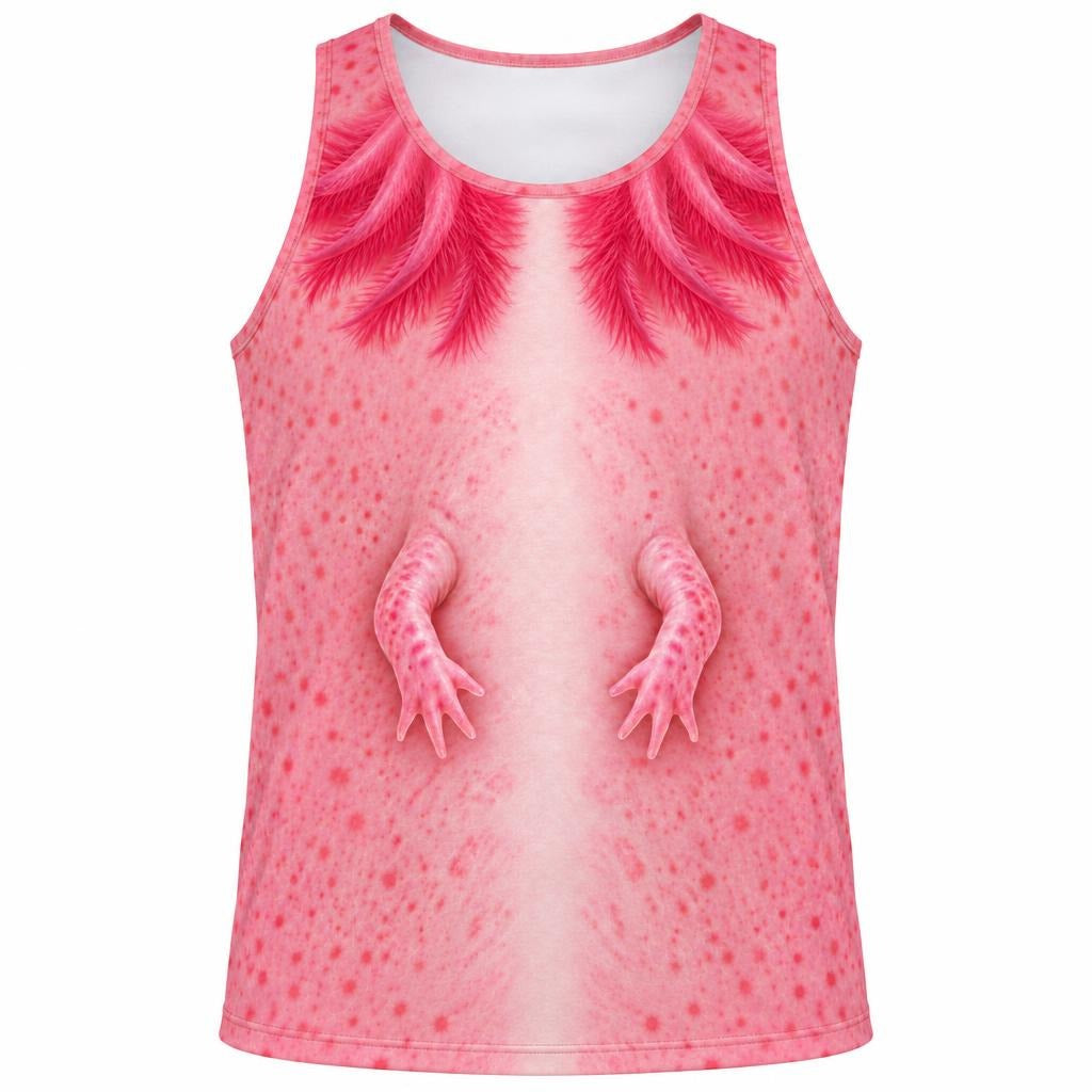Cute Pink Axolotl Costume All Over Mens Tank Top Men's Tank Tops Old Glory SM Multicolor