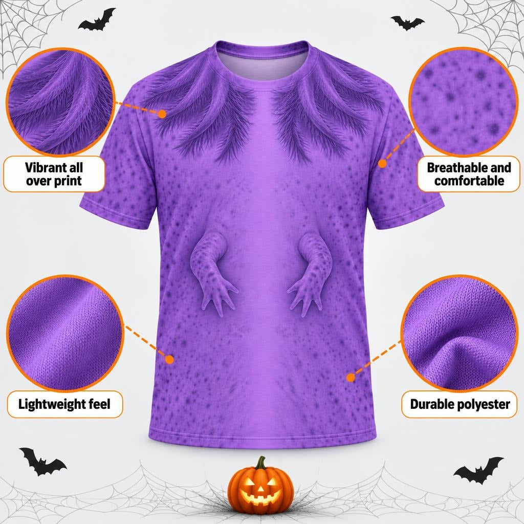 Cute Purple Axolotl Costume All Over Mens T Shirt Men's T-Shirts Old Glory
