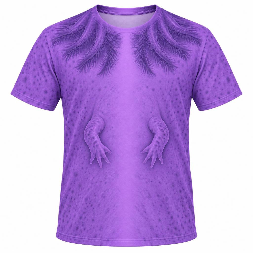 Cute Purple Axolotl Costume All Over Mens T Shirt Men's T-Shirts Old Glory SM Multicolor