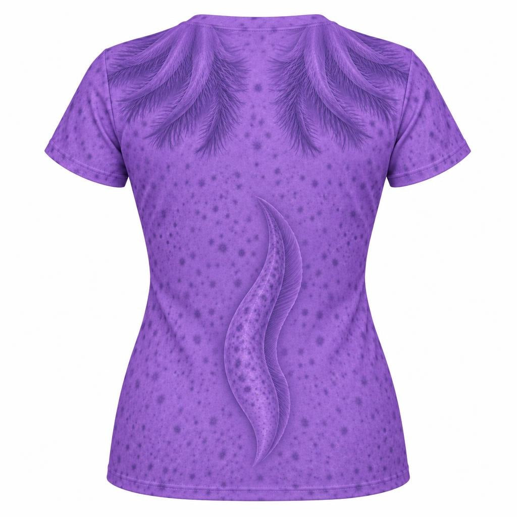 Cute Purple Axolotl Costume All Over Womens T Shirt Women's T-Shirts Old Glory