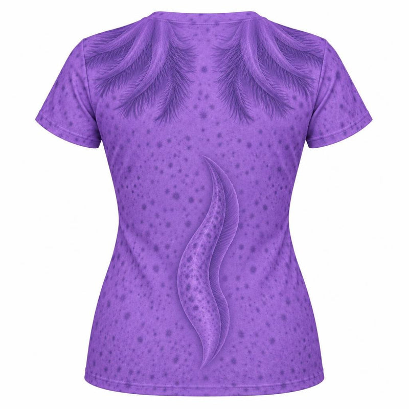 Cute Purple Axolotl Costume All Over Womens T Shirt Women's T-Shirts Old Glory