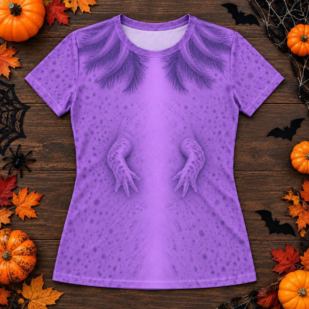 Cute Purple Axolotl Costume All Over Womens T Shirt Women's T-Shirts Old Glory