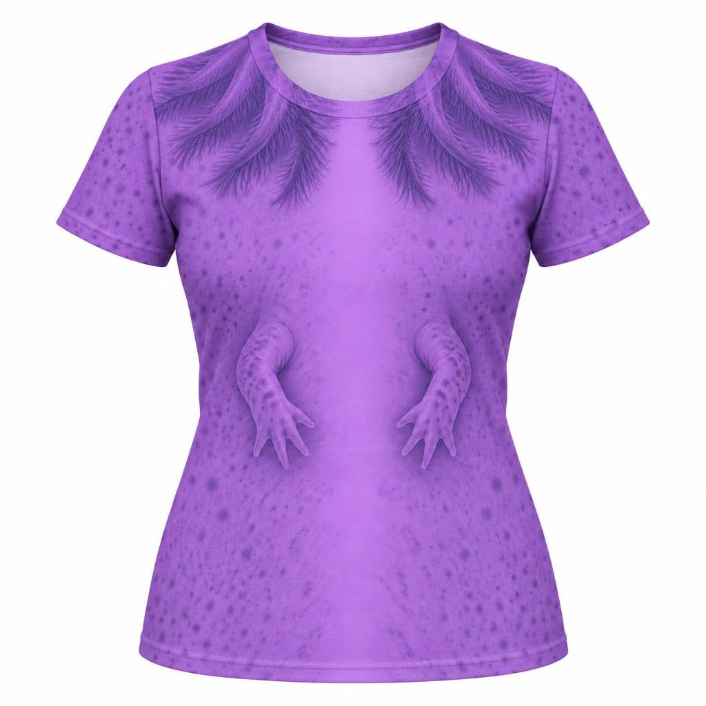 Cute Purple Axolotl Costume All Over Womens T Shirt Women's T-Shirts Old Glory SM Multicolor