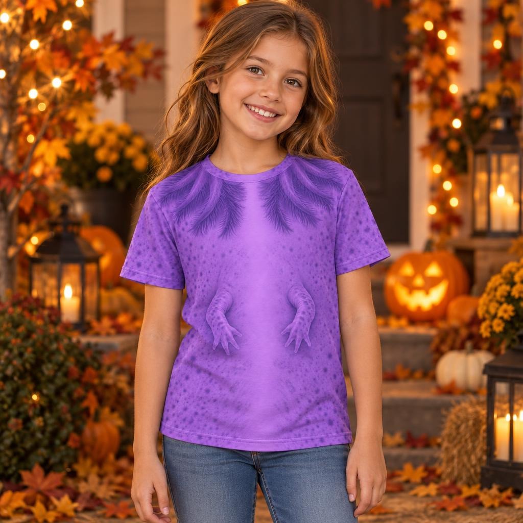 Cute Purple Axolotl Costume All Over Youth T Shirt Youth T-Shirts Old Glory