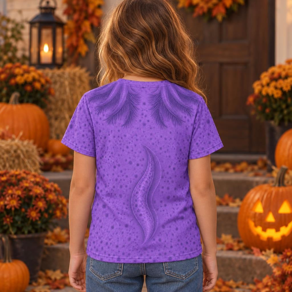Cute Purple Axolotl Costume All Over Youth T Shirt Youth T-Shirts Old Glory