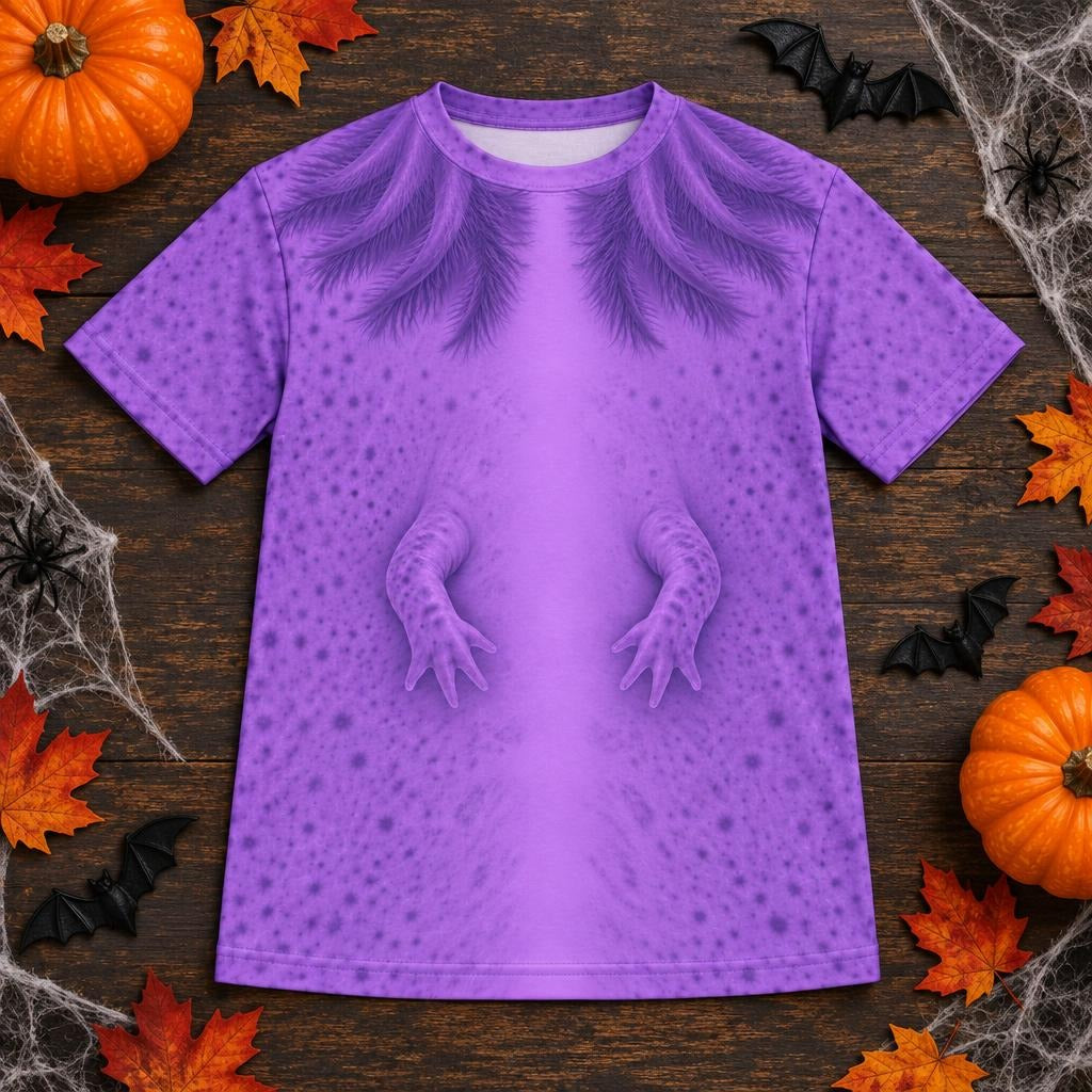 Cute Purple Axolotl Costume All Over Youth T Shirt Youth T-Shirts Old Glory