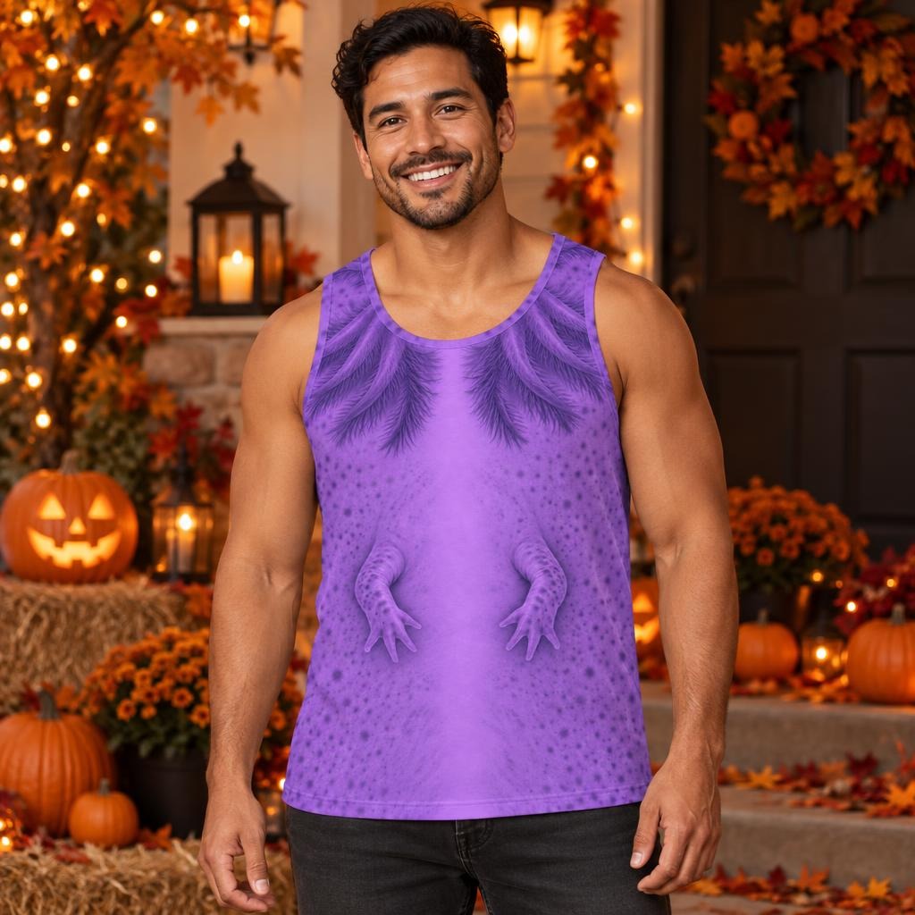 Cute Purple Axolotl Costume All Over Mens Tank Top Men's Tank Tops Old Glory