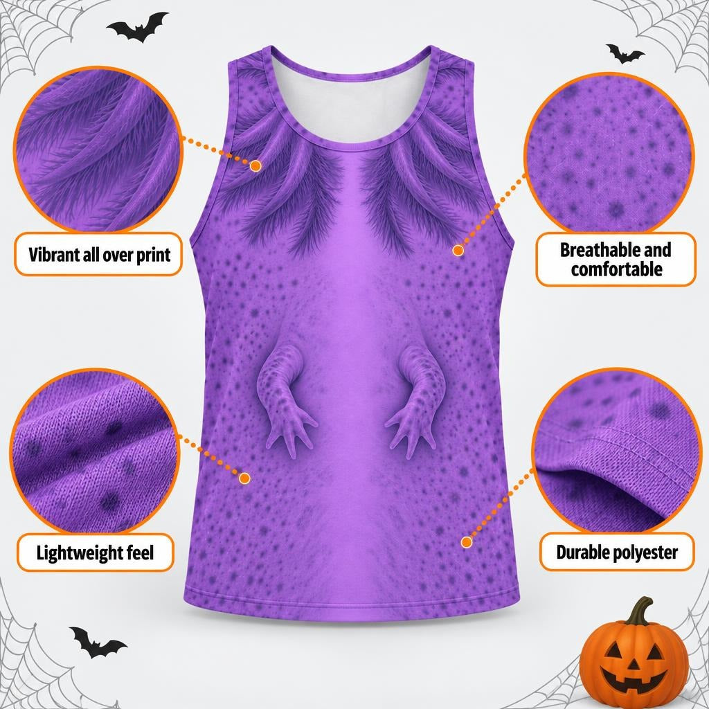 Cute Purple Axolotl Costume All Over Mens Tank Top Men's Tank Tops Old Glory