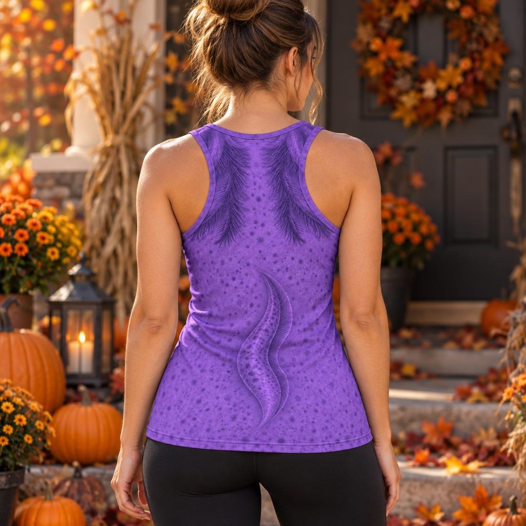 Cute Purple Axolotl Costume All Over Womens Work Out Tank Top Women's Tank Tops Old Glory
