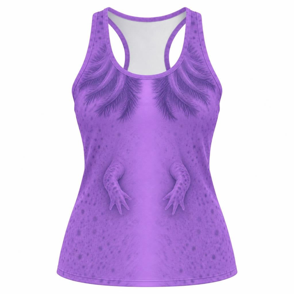 Cute Purple Axolotl Costume All Over Womens Work Out Tank Top Women's Tank Tops Old Glory SM Multicolor